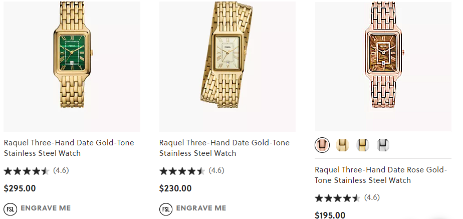 Raquel Three-Hand Date Gold-Tone Stainless Steel Watch