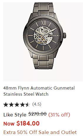 48mm Flynn Automatic Gunmetal Stainless Steel Watch