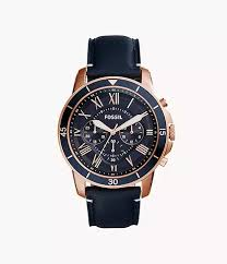 Grant Sport Chronograph Blue Leather Watch