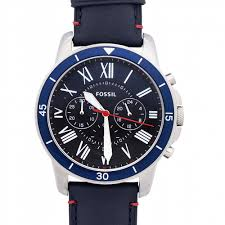 Grant Sport Chronograph Blue Leather Watch