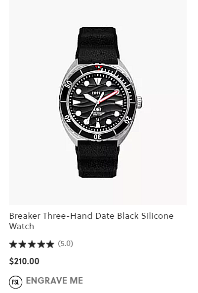 Breaker Three-Hand Date Black Silicone Watch