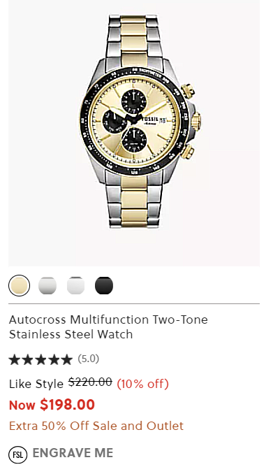 Autocross Multifunction Two-Tone Stainless Steel Watch