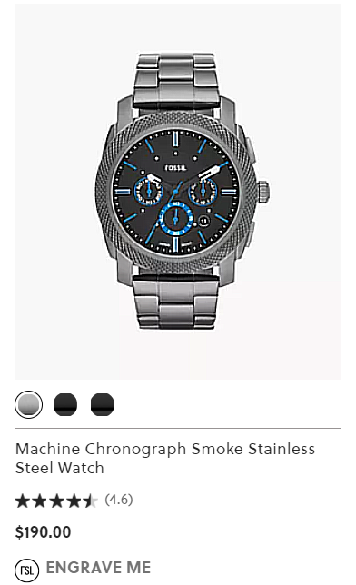 Machine Chronograph Smoke Stainless Steel Watch